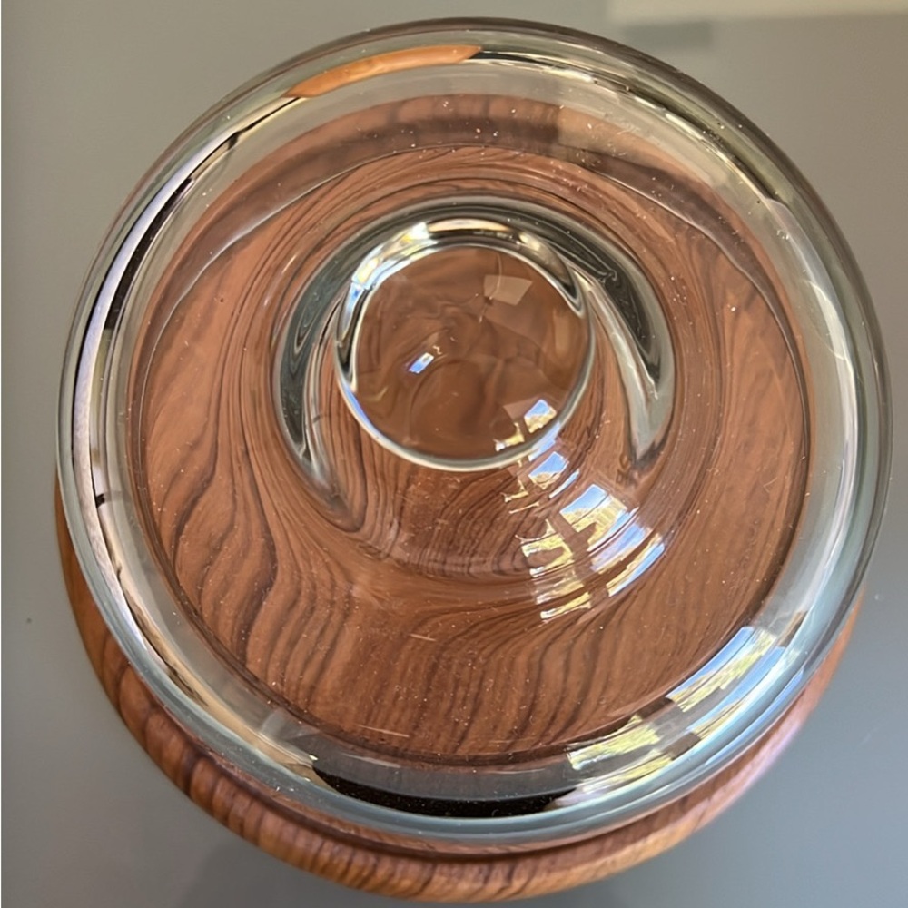 Dolphin Collection | Glass and Teakwood Dome Lid